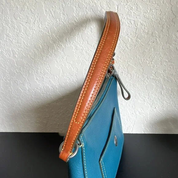 Coach Teal Pebbled Leather Chelsea Handbag F05S-8E96 - Picture 7 of 12